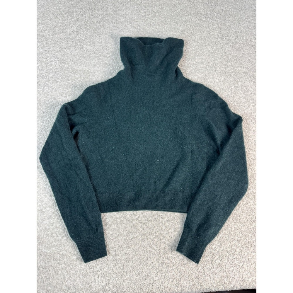 Antonio Melani Sweater Womens Medium Teal 100% Cashmere Turtleneck Pullover